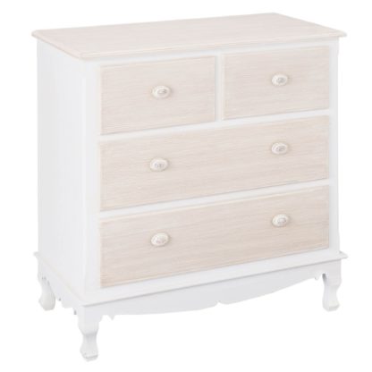 An Image of Jule 4 Drawer Chest White/Natural