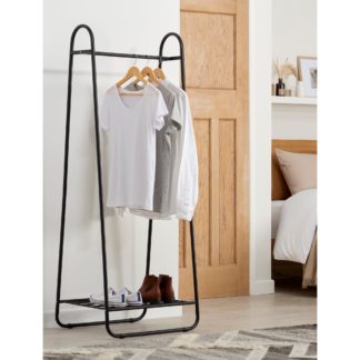 An Image of Clothes Rail with Storage Shelf Grey