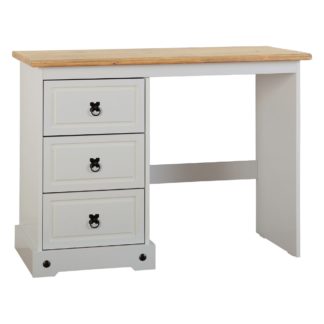 An Image of Corona Grey 3 Drawer Dressing Table Grey