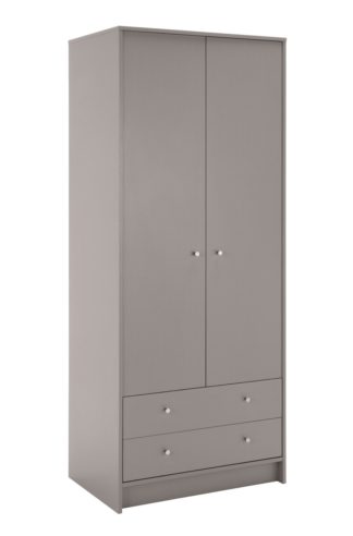 An Image of Habitat Malibu 2 Door 2 Drawer Wardrobe - Grey