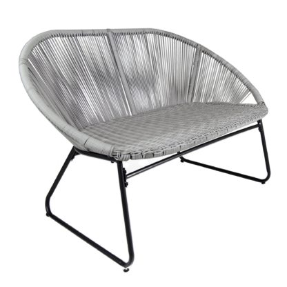 An Image of Bali 2 Seater Grey Bench Grey