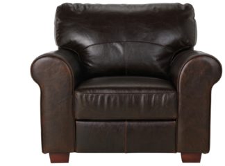 An Image of Habitat Salisbury Leather Armchair - Dark Brown