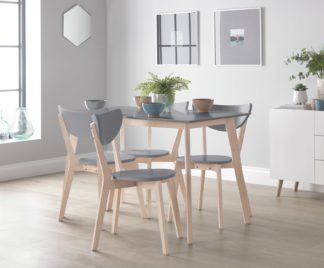 An Image of Habitat Harlow Dining Table & 4 Chairs - Grey