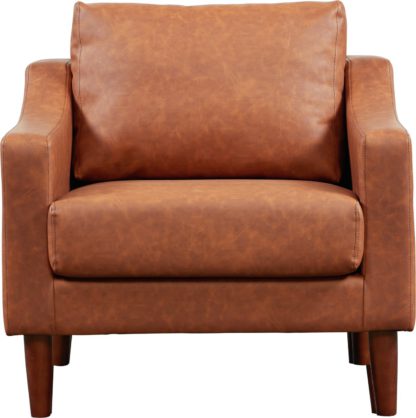 An Image of Argos Home Brixton Faux Leather Armchair - Grey