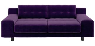 An Image of Habitat Hendricks 3 Seater Velvet Sofa - dark purple