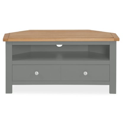 An Image of Bromley Slate Corner TV Stand Slate (Grey)