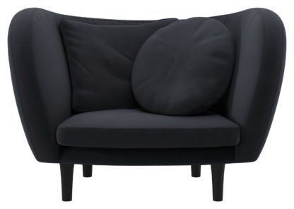 An Image of Habitat Arya Charcoal Velvet Armchair