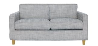 An Image of Habitat Chester 2 Seater Fabric Sofa - Black and White