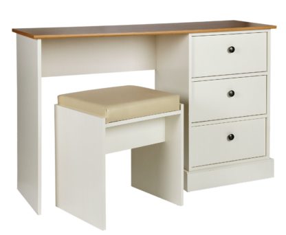 An Image of Argos Home Kensington 3 Drw Dressing Table - Oak Eff & Ivory