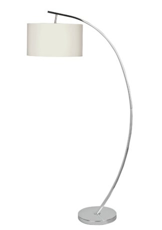 An Image of Argos Home Clane Chrome Arch Floor Lamp - Cream