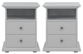 An Image of Habitat Heathland 2 Bedside Tables Set - Grey