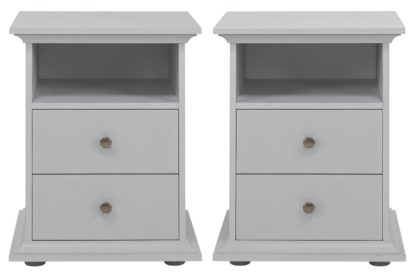 An Image of Habitat Heathland 2 Bedside Tables Set - Grey