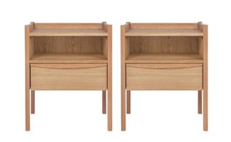 An Image of Habitat Derwent 2 Bedside Table Set - Oak