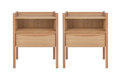 An Image of Habitat Derwent 2 Bedside Table Set - Oak