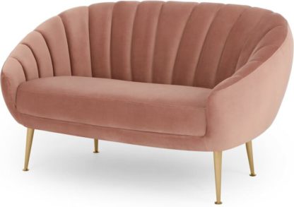 An Image of Primrose 2 Seater Sofa, Velvet Blush Pink