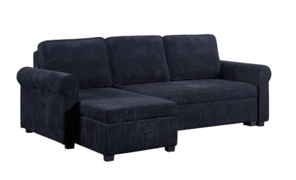 An Image of Argos Home Addie Reversible Corner Velvet Sofa Bed -Charcoal