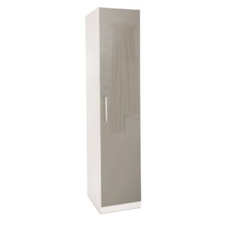 An Image of Bayswater 1 Door Wardrobe White and Grey