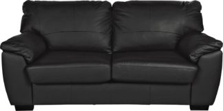 An Image of Argos Home Milano 3 Seater Leather Sofa - Black