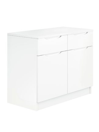 An Image of Legato Gloss 2 Door 2 Drawer Sideboard - White