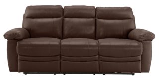 An Image of Argos Home Paolo 3 Seater Power Recliner Sofa - Brown