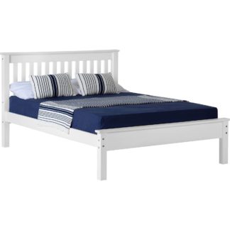 An Image of Monaco White Low Foot End Bed Frame White