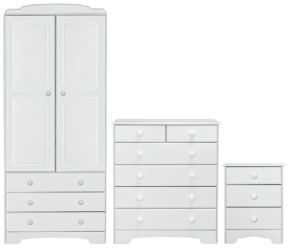 An Image of Argos Home Nordic 3 Piece 2 Door Wardrobe Set - Pine