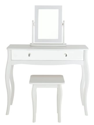 An Image of Argos Home Amelie Mirror Dressing Table Set - White