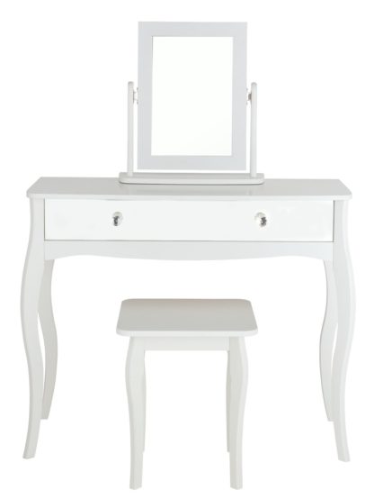 An Image of Argos Home Amelie Mirror Dressing Table Set - White