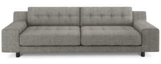 An Image of Habitat Hendricks 4 Seater Fabric Sofa - Black and White