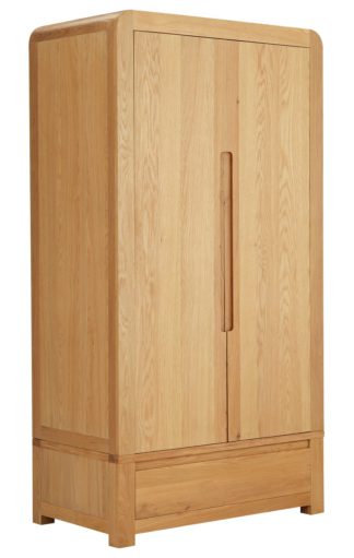 An Image of Habitat Novara 2 Door Wardrobe - Oak & Oak Veneer