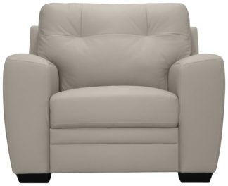 An Image of Argos Home Raphael Leather Mix Armchair - Light Grey