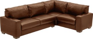 An Image of Habitat Eton Right Corner Leather Sofa - Tan