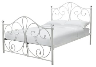 An Image of Argos Home Marietta Small Double Metal Bed Frame - White