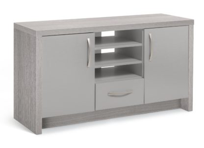 An Image of Habitat Venice 2 Door 1 Drawer Low Sideboard - Grey