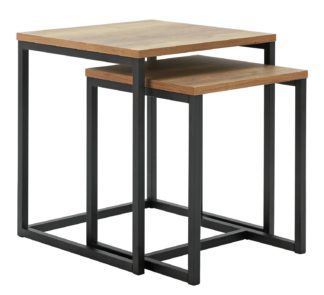 An Image of Habitat Nomad Nest of Tables - Oak Effect