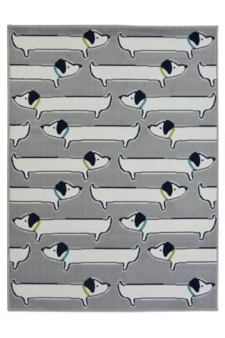 An Image of Homemaker Adorn Sausage Dog Rug - 80x150cm - Grey