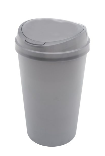 11da77dfd83588e6b1f1e913ba39db44b82e34d63a558a5bc84836d44b2e1180.jpg An Image of Curver 45 Litre Touch Top Kitchen Bin - Silver