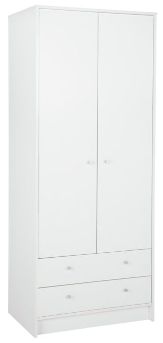 An Image of Habitat Mailbu 2 Door 2 Drawer Wardrobe - White