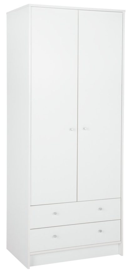 An Image of Habitat Mailbu 2 Door 2 Drawer Wardrobe - White