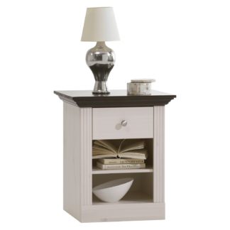 An Image of Steens Monaco 1 Drawer Bedside Table White