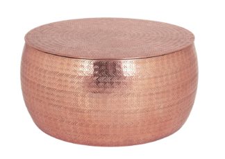 An Image of Habitat Sona Copper Storage Hammered Aluminium Coffee Table