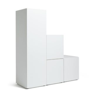 An Image of Habitat Malibu Stepped 1 Door Small Wardrobe - White