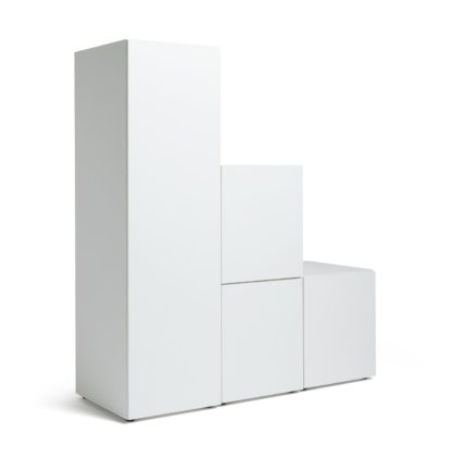 1235995c2113aed3ef5014e404d26b0d5e58d7681c9c7343ed0b5a4e4fbce308.jpg An Image of Habitat Malibu Stepped 1 Door Small Wardrobe - White