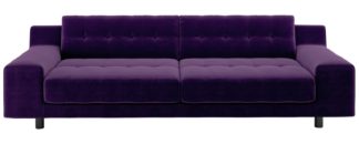 An Image of Habitat Hendricks 4 Seater Velvet Sofa - dark purple