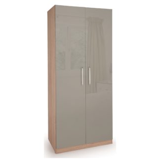 An Image of Kensington 2 Door Wardrobe Brown and Grey