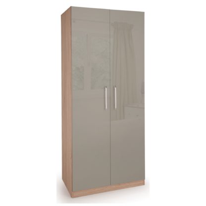 An Image of Kensington 2 Door Wardrobe Brown and Grey