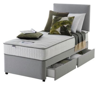 An Image of Silentnight Middleton 800 Pkt Memory Single 2Drw Divan -Grey