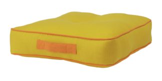 An Image of Habitat Bright Floor Cushion - Mustard