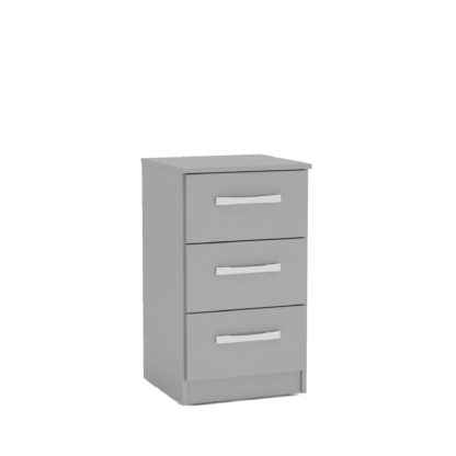 An Image of Lynx Grey 3 Drawer Bedside Table Grey