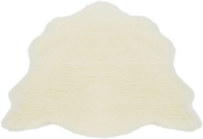 An Image of Homemaker Faux Fur Sheep Shape Rug - 75x90cm - Natural